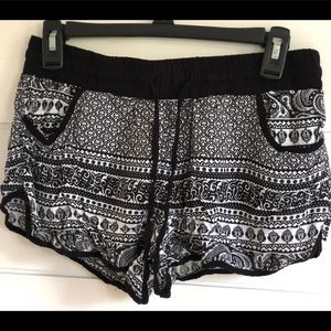 Tribal Black & White Shorts